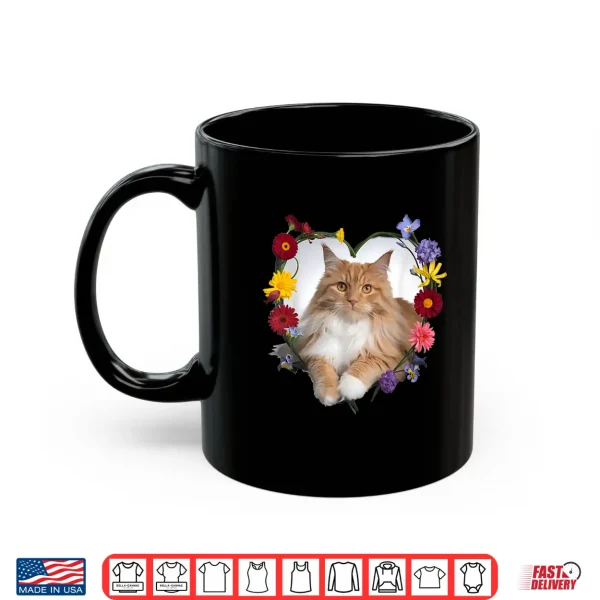 Mug Orange Maine Coon Cat Pet Lover Heart Valentine Shirt