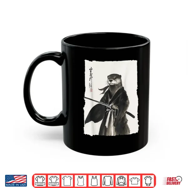 Mug Otter Samurai Janpanese Vintage Warrior Art Anime Graphic Shirt