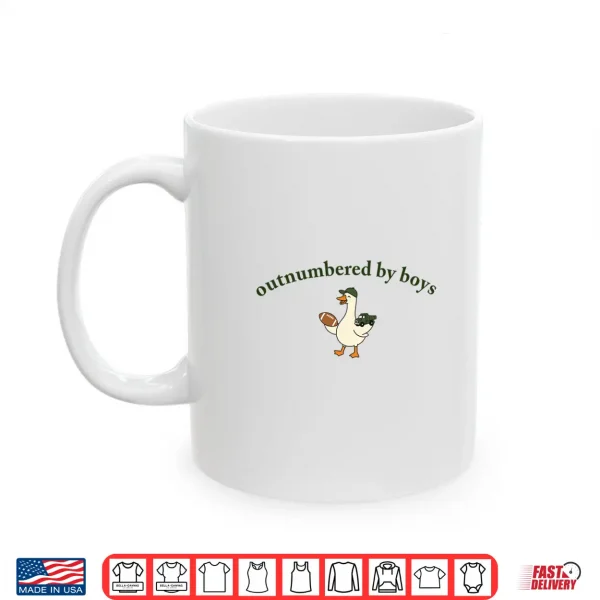 Mug Outnumbered By Boys Funny Mom Goose Family Life Shirt 1