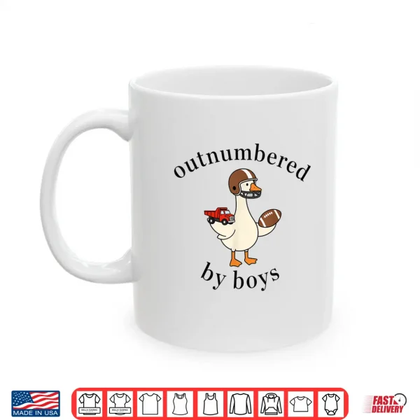 Mug Outnumbered By Boys Funny Mom Goose Mothers Day Shirt