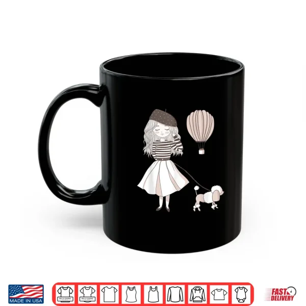 Mug Paris France Cute French Girl Poodle Gift Z000036