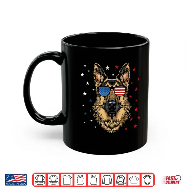 Mug Patriotic American German Shepherd USA Flag Dog Fourth Of July Shirt