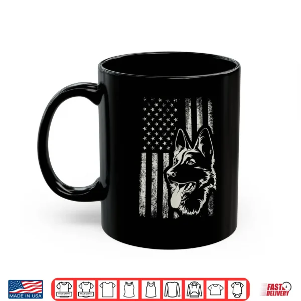 Mug Patriotic German Shepherd AMERICAN FLAG Dog Lover Gift Shirt