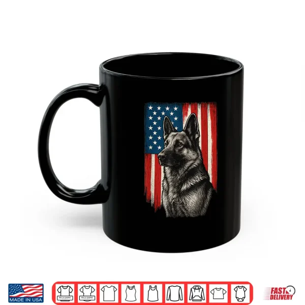 Mug Patriotic German Shepherd American Flag Dog Shirt