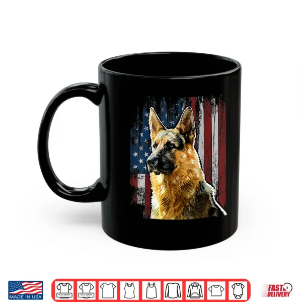 Mug Patriotic German Shepherd American Flag Shirt Dog Gifts