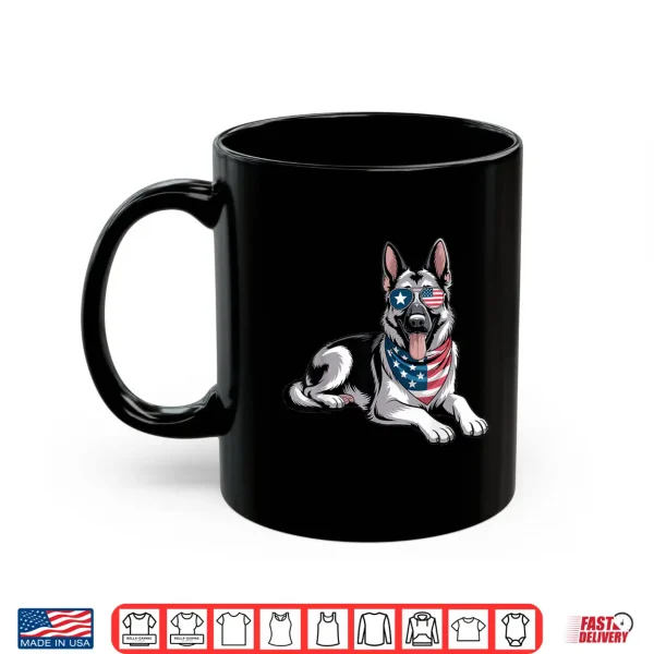Mug Patriotic German Shepherd Dog American Flag 4Th Of July Shirt