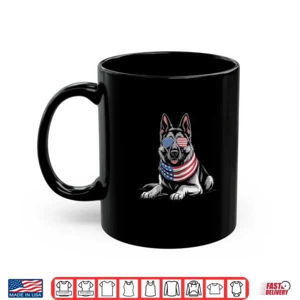 Mug Patriotic German Shepherd Dog American Flag Fourth Of July Shirt