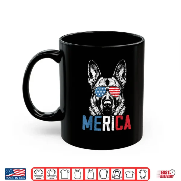 Mug Patriotic German Shepherd Dog Merica Fourth Of July Shirt