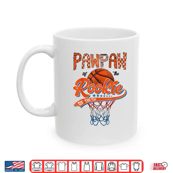 Mug Pawpaw of Rookie 1st Basketball Birthday Boy Party Shirt