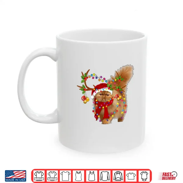 Mug Persian Cat Gorgeous Reindeer Christmas Tree Light Xmas Shirt