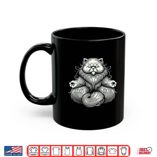 Mug Persian Cat Meditation Zen Pose Yoga Feline Shirt