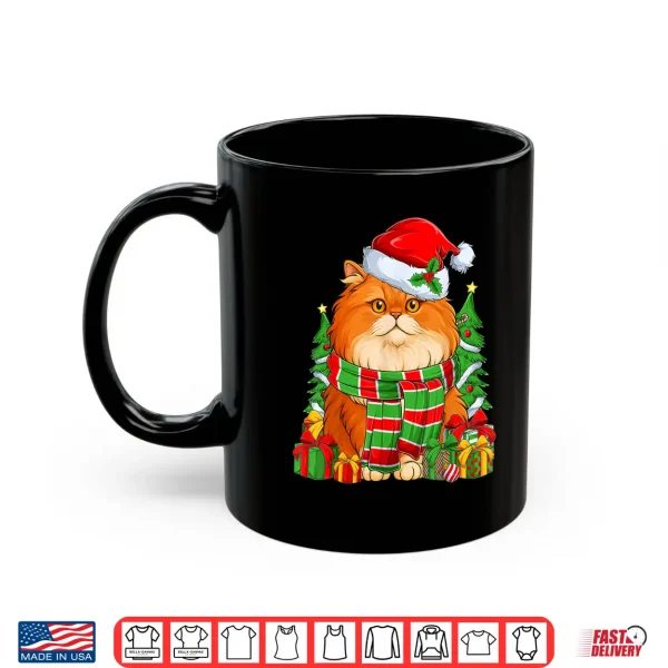 Mug Persian Cat Santa Hat Merry Christmas Pajamas Xmas Kids Shirt