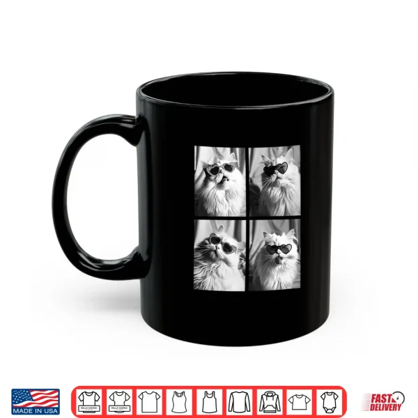 Mug Persian Cat with Hearts Sunglasses Cute Valentines Day Shirt