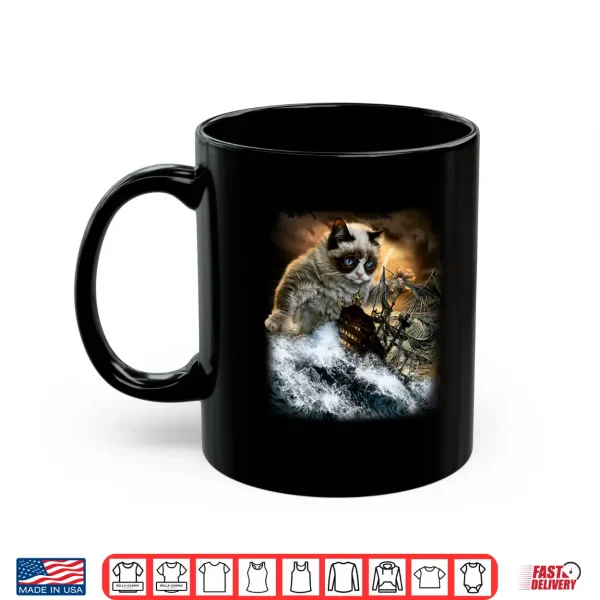 Mug Persian Kraken Cat Attacking Ship Shirt