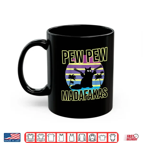 Mug Pew Pew Madafakas Vaporwave Cat Maine Coon Shirt