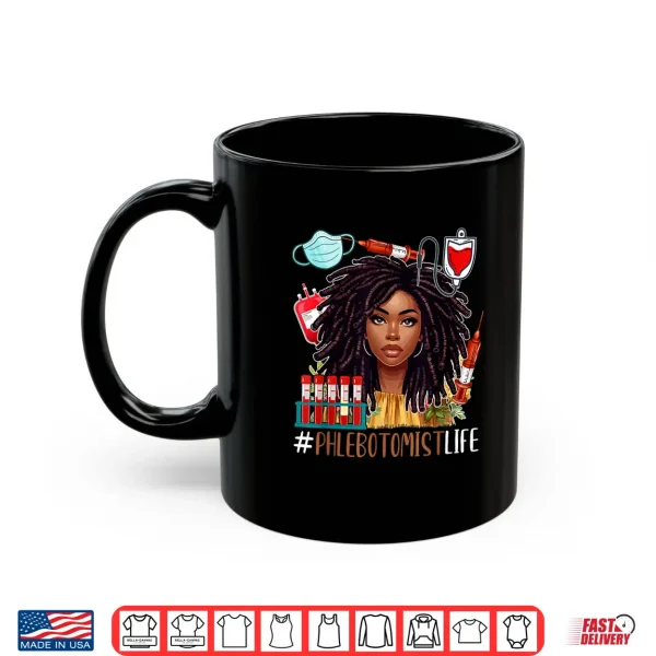 Mug Phlebotomist Costume Afro Woman Proud Black History Shirt