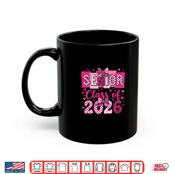 Mug Pink Senior 2026 Class Of 2026 Leopard Coquette Bow Shirt