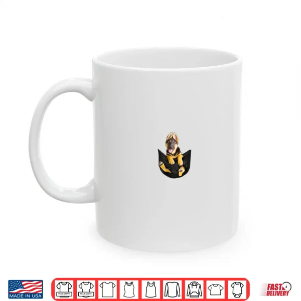 Mug Pocket German Shepherd Puppy Dog Lover Gift Shirt