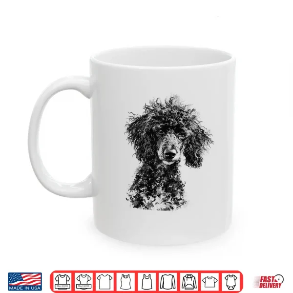 Mug Poodle Abstract Motif Drawing Art Animal Poodle Shirt