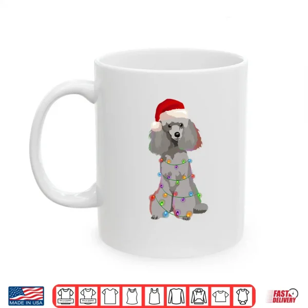 Mug Poodle Christmas Lights Xmas Dog Lover Shirt