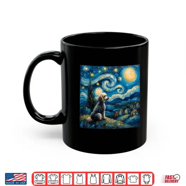 Mug Poodle Dog Lovers The Starry Night Van Gogh Style Painting Shirt