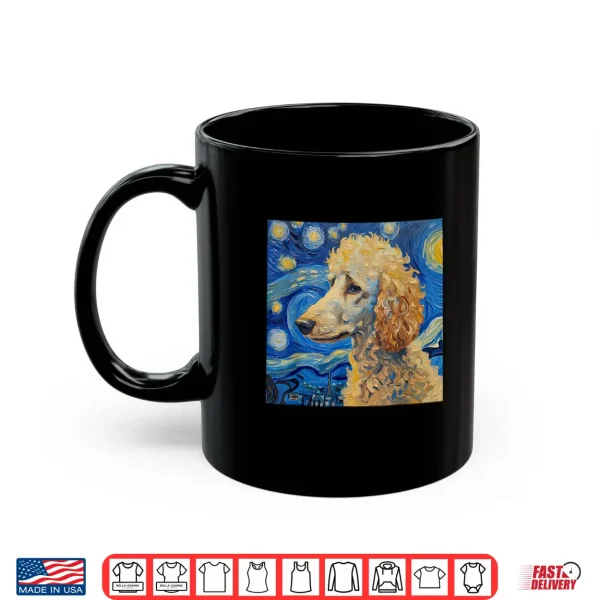 Mug Poodle Dog Van Gogh Style Starry Night Shirt