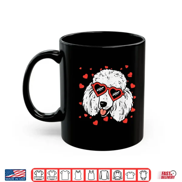 Mug Poodle Face Heart Glasses Cute Valentines Day Dog Lover Gift Shirt