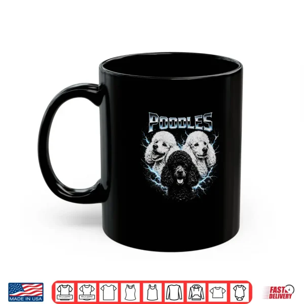 Mug Poodle Heavy Metal Dog Bootleg Style Design Shirt