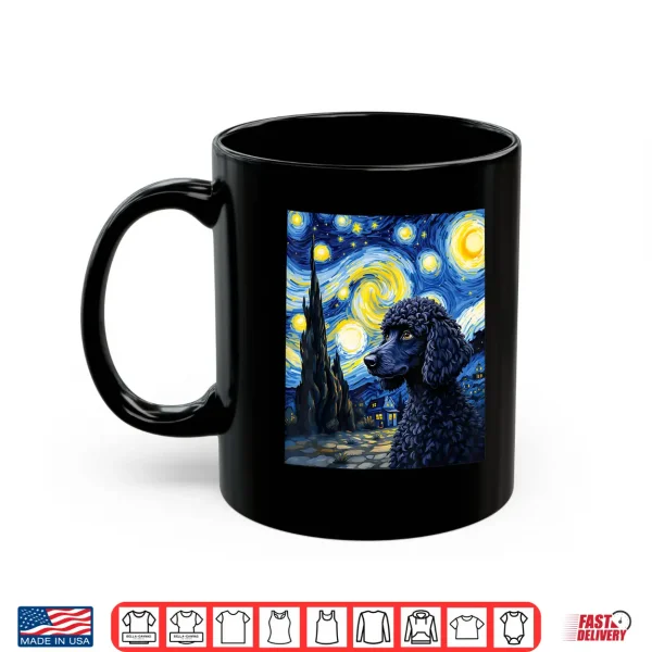 Mug Poodle Puppy Van Gogh Starry Night Style Graphic Shirt