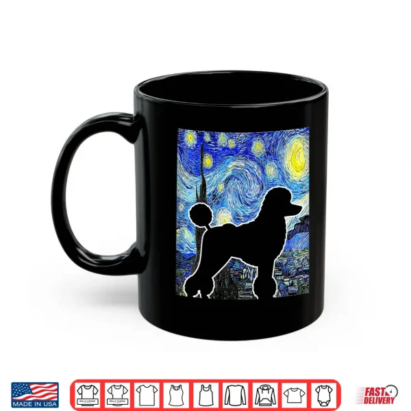 Mug Poodle Starry Night Dog Lover Van Gogh Poodle Painting Shirt