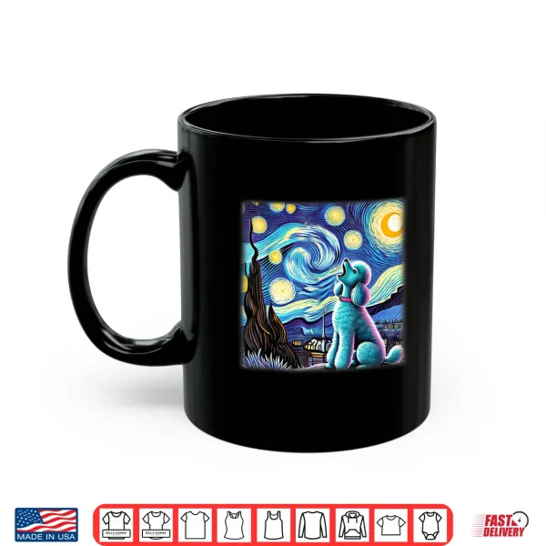 Mug Poodle Starry Night Shirt Van Gogh Painting Poodle Dog Lover Shirt