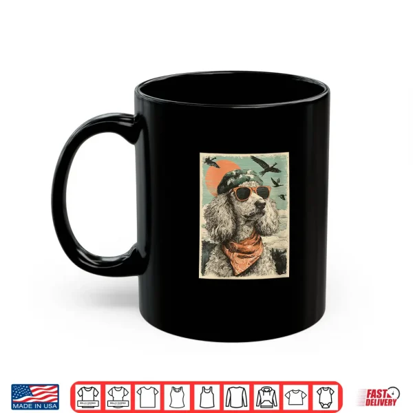 Mug Poodle with Sunglasses Duck Hunting Dog Hunter Retro Sunset Shirt