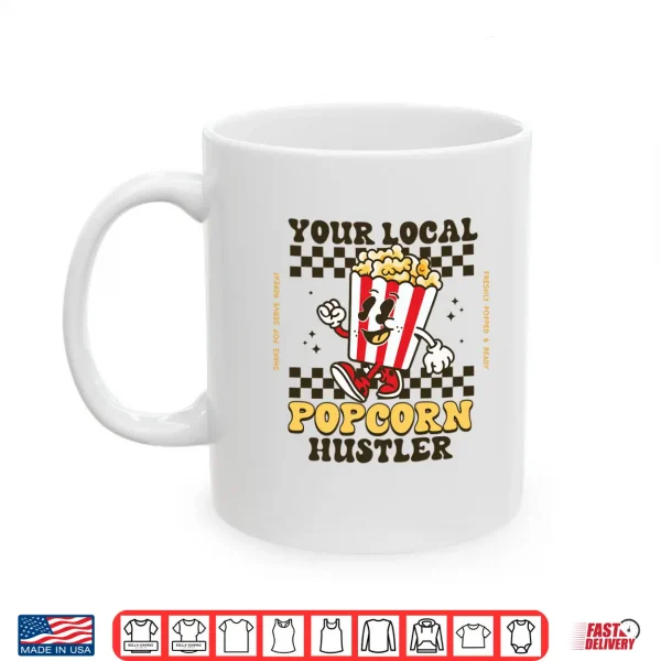 Mug Popcorn Costume for Kids Women Men Pop Corn Stand Seller Performance Shirt