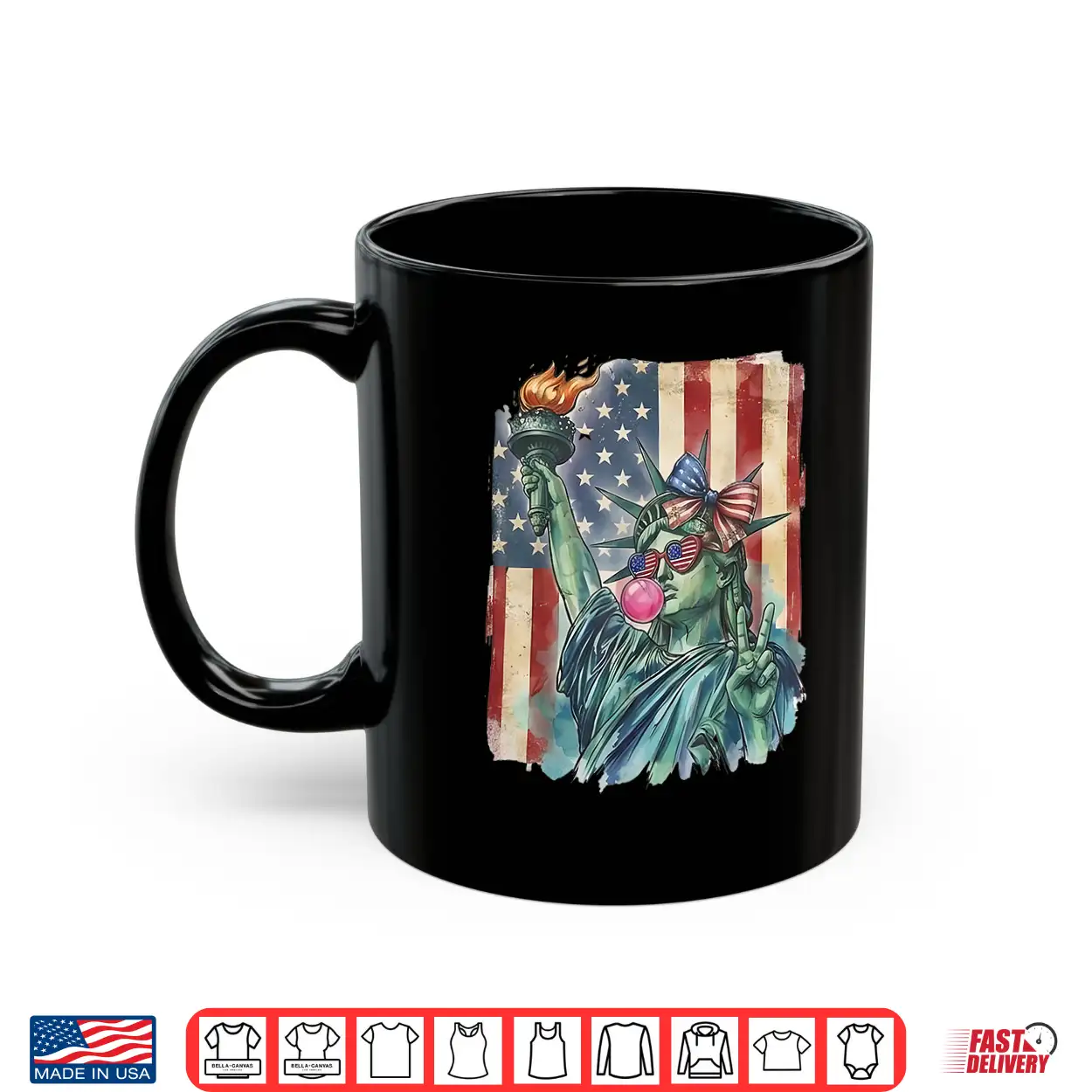Preppy 4Th Of July Statue Of Liberty Blowing Bubble Gum Shirt Preppy 4Th Of July Statue Of Liberty Blowing Bubble Gum Shirt