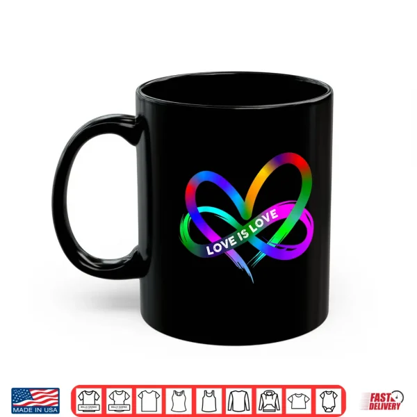 Mug Pride month LGBT Straight Heart with Love Is Love Shirt