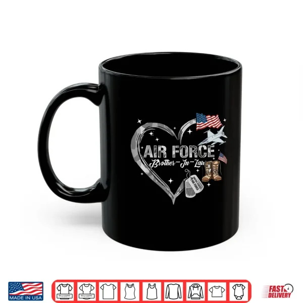 Mug Proud Air Force Brother in Law US Camo Heart Family Matching Shirt
