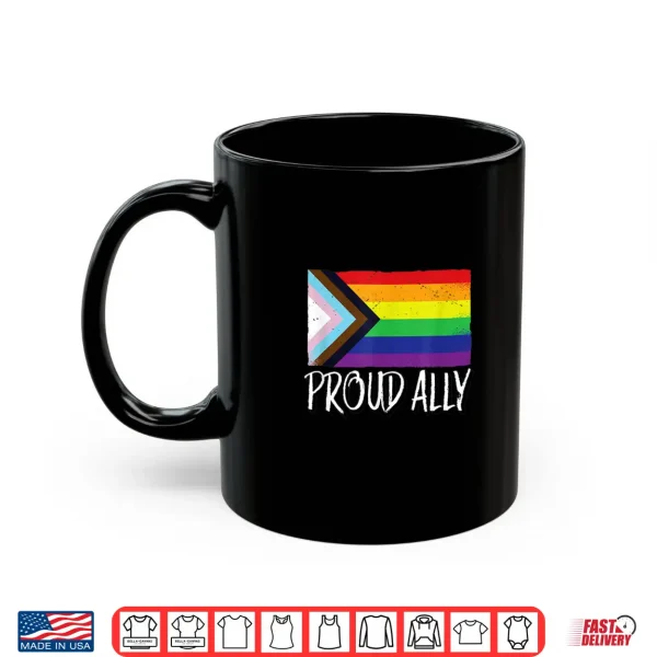 Mug Proud Ally Pride Month LGTBQ Black Pride Flag Shirt
