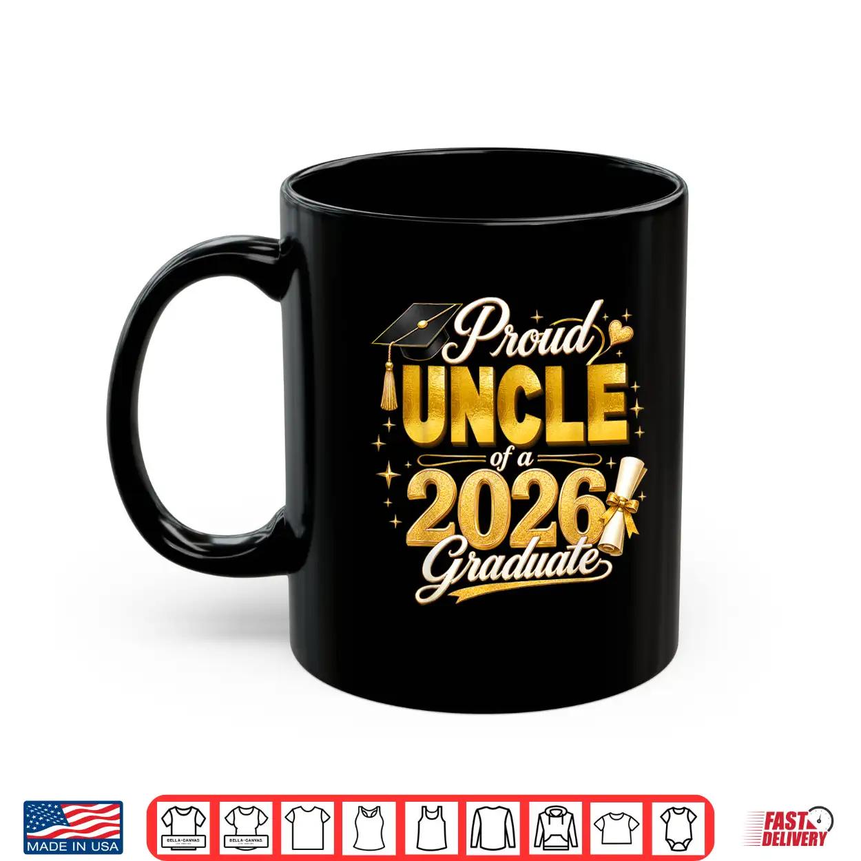 Proud Uncle 2026 Graduate Senior Graduation Family Pride Shirt Proud Uncle 2026 Graduate Senior Graduation Family Pride Shirt