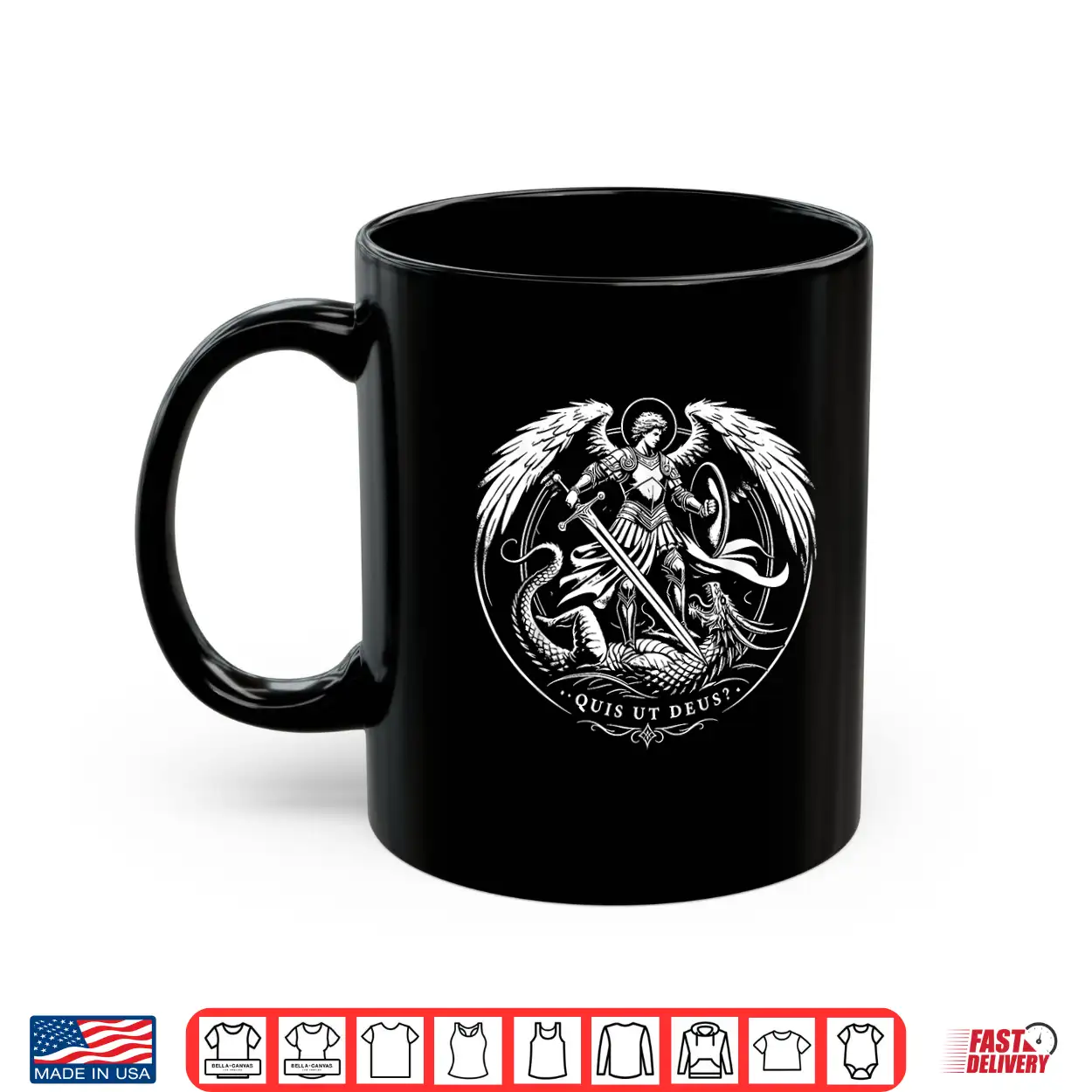 Quis Ut Deus St. Michael Defeating The Dragon Catholic Art Shirt Quis Ut Deus St. Michael Defeating The Dragon Catholic Art Shirt