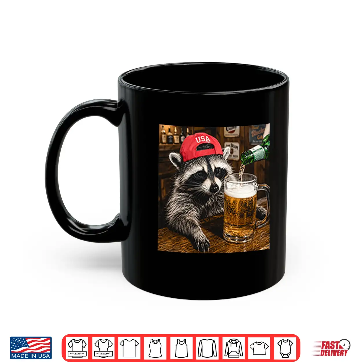 Raccoon Drinking Beer Patriotic Usa Shirt Raccoon Drinking Beer Patriotic Usa Shirt