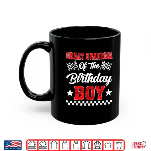 Mug Race Car Great Grandma of The Birthday Boy Racing Family Shirt
