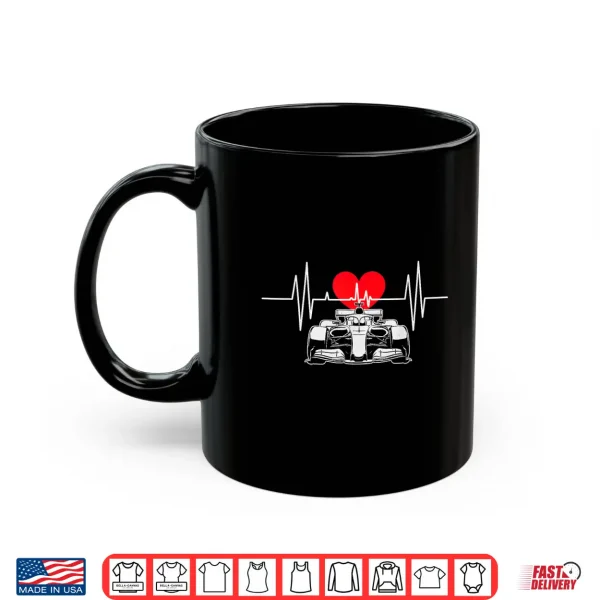 Mug Race Car Heartbeat Heat Valentines Day Racing Kid Boy Men Shirt