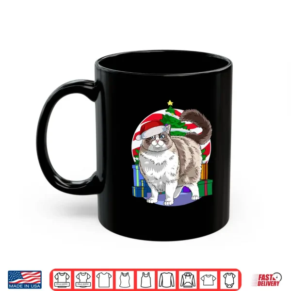 Mug Ragdoll Cat Cute Santa Christmas Tree Decor Shirt