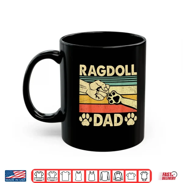 Mug Ragdoll Cat Dad Ever Funny Retro Cat Dad Men Fathers Day Shirt