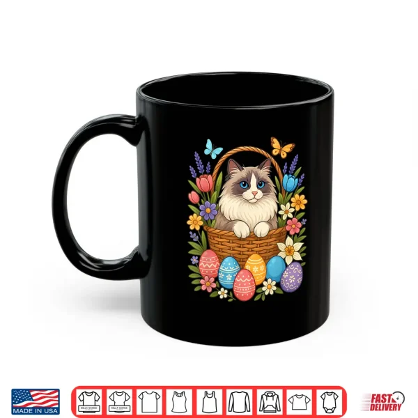 Mug Ragdoll Cat Lover Ragdoll Easter Eggs Flowers Cat Owner Shirt