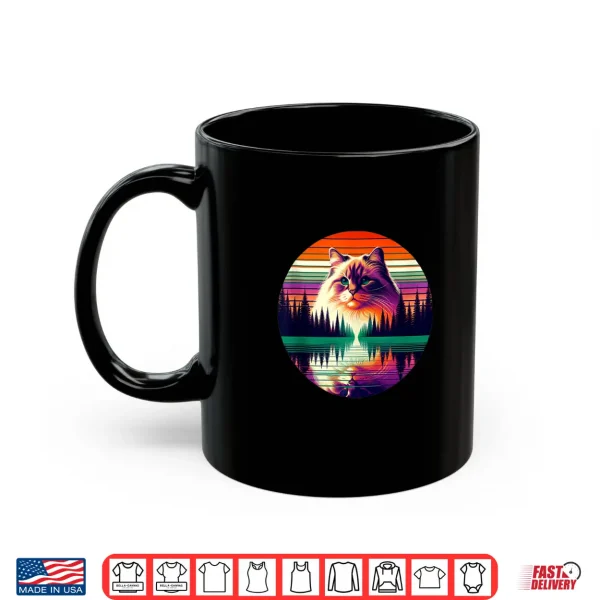 Mug Ragdoll Cat Lover Sunset Retro Style Vintage 80s 70s Shirt