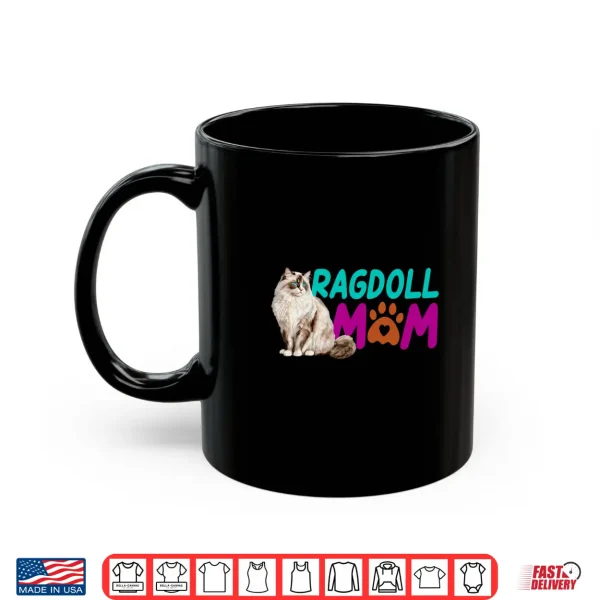 Mug Ragdoll Mom Cat Lover Cute Paw Print Graphic Tee for Women Shirt