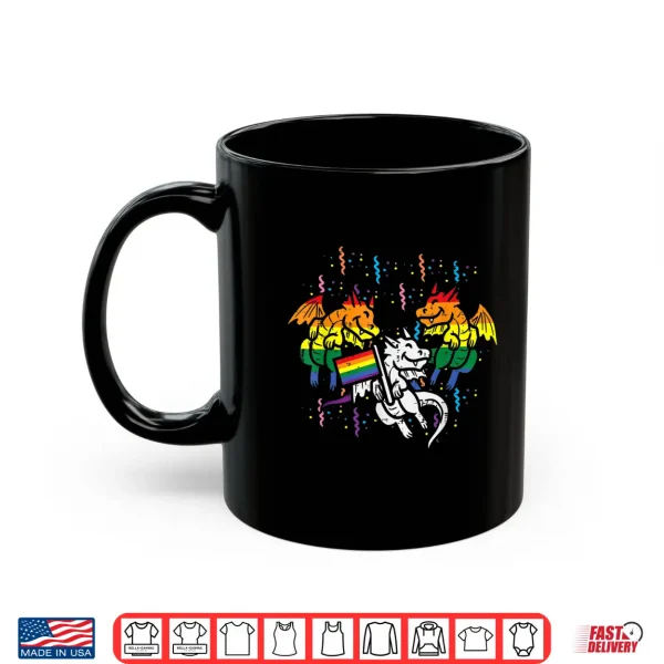 Mug Rainbow Flag Dragons LGBT Pride Month Gay Ally Animal Shirt