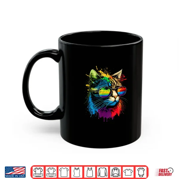 Mug Rainbow Flag Gay Pride Lgbtq Watercolor Cat Shirt