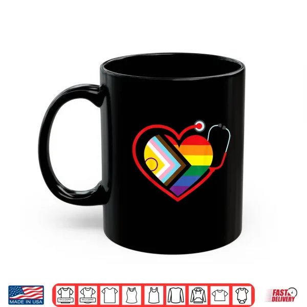 Mug Rainbow Heart LGBTQ Doctor Nurse Medical Pride Month Squad Shirt